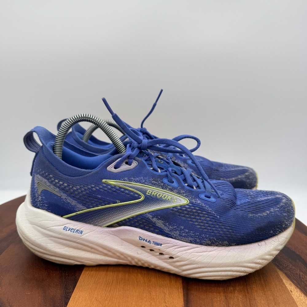 Brooks Glycerin GTS 22 Shoes Womens 10.5 Blue White Athletic Running Sneakers